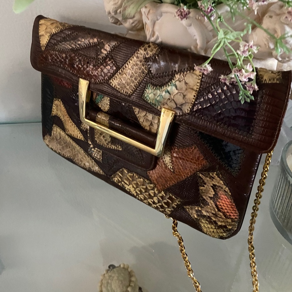 COPY - Vintage Snake skin style purse clutch